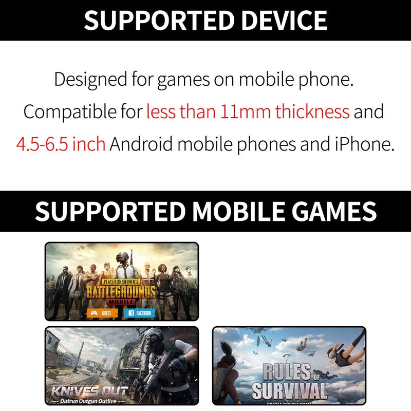 IFYOO ã€1 Pairã€‘ Z108 Mobile Gaming Controller Compatible with PUBG Mobile/Fortnitee Mobile/Call of Duty Mobile, Sensitive Shoot and Aim Trigger L1R1 Compatible with Android & iPhone - Image 5